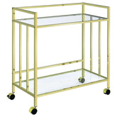 Coaster Cara Rectangular Glass Bar Cart Brass Model 181381